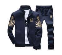 Homme Survêtements Complets Veste de Sport Ensemble Sweat-shirt Combinaison Deux pièces Veste à manches longues et Pantalon de jogging long à cordon pour les activités Dableu M