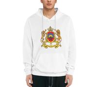 Homme Sweat Shirt À Capuche Royaume du Maroc Emblème National Entièrement Zippé Coupe Confortable