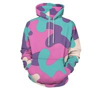 Homme Sweats à Capuche Mode Imprimé 3D, Créatif Mignon Camouflage Hoodie Unisexe, Automne Hiver Manches Longues Illustrations Dessins Animés Sport Tops Pullover Sweat-Shirts