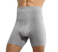 Homme Taille Haute Coton Stretch Caleçons Gaine Ventre Plat Invisible Taille Haute Gaine Caleçon Homme Culottes pour Un Confort Tout au Long de la journée Anti-Frottement Culottes pour Homme
