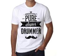 Homme Tee-Shirt 100% Pur Super Batteur - 100% Pure Super Drummer - T-Shirt Graphique Éco-Responsable Vintage Cadeau Nouveauté