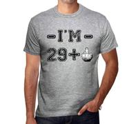 Homme Tee-Shirt 30 Ans J'Ai 29 Ans + Un Majeur - 30 Years I'm 29 + A Middle Finger - 30 Ans T-Shirt Graphique Idée Cadeau 30e Anniversaire Vintage Année 1994 Nouveauté Gris Chiné 4XL