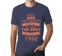 Homme Tee-Shirt - All Men Are Created Equal But Only The Best Are Born In 1998 - 26 Ans T-Shirt Graphique Idée Cadeau 26e Anniversaire Vintage Année 1998 Nouveauté