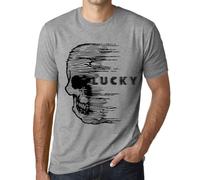 Homme Tee-Shirt Anxiété Crâne Chanceux - Anxiety Skull Lucky - T-Shirt Graphique Éco-Responsable Vintage Cadeau Nouveauté