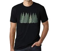 Homme Tee-Shirt Arbres Forestiers - Forest Trees - T-Shirt Graphique Éco-Responsable Vintage Cadeau Nouveauté Noir Profond L