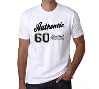 Homme Tee-Shirt Authentique Production Limitée 60 - Authentic Limited Production 60 - 60 Ans T-Shirt Graphique Idée Cadeau 60e Anniversaire Vintage Année 1964 Nouveauté Blanc M