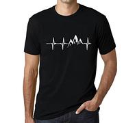 Homme Tee-Shirt Battement De Cœur De La Montagne - Mountain Heartbeat - T-Shirt Graphique Éco-Responsable Vintage Cadeau Nouveauté Noir Profond S