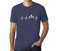 Homme Tee-Shirt Battement De Cœur De La Montagne - Mountain Heartbeat - T-Shirt Graphique Éco-Responsable Vintage Cadeau Nouveauté Denim M