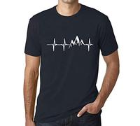 Homme Tee-Shirt Battement De Cœur De La Montagne - Mountain Heartbeat - T-Shirt Graphique Éco-Responsable Vintage Cadeau Nouveauté Marine XL