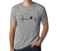 Homme Tee-Shirt Battement De Cœur du Pêcheur - Fisherman Heartbeat - T-Shirt Graphique Éco-Responsable Vintage Cadeau Nouveauté Gris Chiné XXL