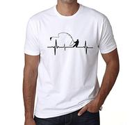 Homme Tee-Shirt Battement De Cœur du Pêcheur - Fisherman Heartbeat - T-Shirt Graphique Éco-Responsable Vintage Cadeau Nouveauté Blanc XXL