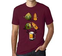 Homme Tee-Shirt Bière Fusion Design - Design Fusion Beer - T-Shirt Graphique Éco-Responsable Vintage Cadeau Nouveauté Bordeaux L