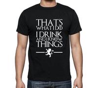 Homme Tee-Shirt C'est Ce Que Je Fais Je Bois Et Je Sais Des Choses - Thats What I Do I Drink And I Know Things - T-Shirt Graphique Éco-Responsable Vintage Cadeau Nouveauté