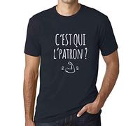 Homme Tee-Shirt C'est Qui L'patron T-Shirt Graphique Éco-Responsable Vintage Cadeau Nouveauté Marine 3XL