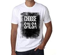 Homme Tee-Shirt Choisissez La Salsa - Choose Salsa - T-Shirt Graphique Éco-Responsable Vintage Cadeau Nouveauté Blanc XL