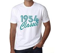 Homme Tee-Shirt Classique 1954 - Classic 1954 - 71 Ans T-Shirt Graphique Idée Cadeau 71e Anniversaire Vintage Année 1954 Nouveauté Blanc L