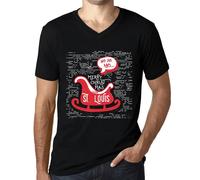 Homme Tee-Shirt Col V Ho Ho Ho Joyeux Noël De St Louis - Ho Ho Ho Merry Christmas From St Louis - T-Shirt Graphique Éco-Responsable Vintage Cadeau Nouveauté