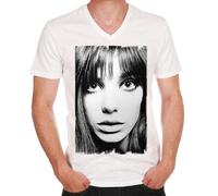 Homme Tee-Shirt Col V Jane Birkin Face T-Shirt Graphique Éco-Responsable Vintage Cadeau Nouveauté