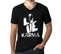 Homme Tee-Shirt Col V Le Karma De L'amour - Love Karma - T-Shirt Graphique Éco-Responsable Vintage Cadeau Nouveauté