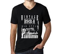 Homme Tee-Shirt Col V Pièces Originales Vieillies À La Perfection 1984 - Original Parts Aged to Perfection 1984 - 41 Ans T-Shirt Graphique Idée Cadeau 41e Anniversaire Vintage Année 1984 N