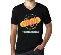 Homme Tee-Shirt Col V Tout Ce Dont J'ai Besoin C'est De Patiner Sur La Route De Terracina - All I Need Is To Skate On The Road Of Terracina - T-Shirt Graphique Éco-Responsable Vintage Cadeau Nouveauté