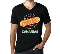 Homme Tee-Shirt Col V Tout Ce Dont J'ai Besoin C'est De Patiner Sur La Route Des Canaries - All I Need Is To Skate On The Road Of Canarias - T-Shirt Graphique Éco-Responsable Vintage Cadeau Nouveauté