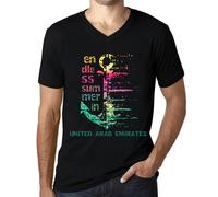Homme Tee-Shirt Col V Un Été Sans Fin Aux Émirats Arabes Unis - Endless Summer In United Arab Emirates - T-Shirt Graphique Éco-Responsable Vintage Cadeau Nouveauté