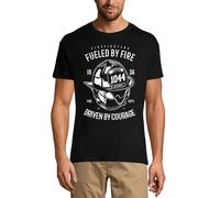 Homme Tee-Shirt Des Pompiers Alimentés Par Le Feu - Animés Par Le Courage - Fire Fighters Fueled By Fire - Driven By Courage - T-Shirt Graphique Éco-Responsable Vintage Cadeau Nouveauté