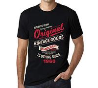 Homme Tee-Shirt des Vêtements Vintage Originaux Depuis 1960 - Original Vintage Clothing Since 1960 - 65 Ans T-Shirt Graphique Idée Cadeau 65e Anniversaire Vintage Année 1960 Nouveauté Noir Profond M
