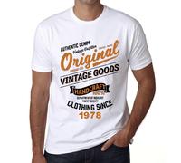 Homme Tee-Shirt Des Vêtements Vintage Originaux Depuis 1978 - Original Vintage Clothing Since 1978 - 46 Ans T-Shirt Graphique Idée Cadeau 46e Anniversaire Vintage Année 1978 Nouveauté