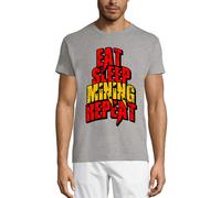 Homme Tee-Shirt Eat Sleep Mining Repeat Traders Quote - Cryptocurrency T-Shirt Graphique Éco-Responsable Vintage Cadeau Nouveauté