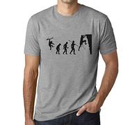 Homme Tee-Shirt Évolution De l'escalade - Climbing Evolution - T-Shirt Graphique Éco-Responsable Vintage Cadeau Nouveauté Gris Chiné XL