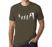 Homme Tee-Shirt Évolution De l'escalade - Climbing Evolution - T-Shirt Graphique Éco-Responsable Vintage Cadeau Nouveauté Army M