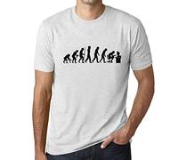 Homme Tee-Shirt Evolution De L'espèce Informatique Geek T-Shirt Graphique Éco-Responsable Vintage Cadeau Nouveauté Blanc Chiné S