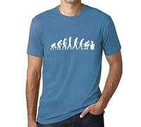 Homme Tee-Shirt Evolution De L'espèce Informatique Geek T-Shirt Graphique Éco-Responsable Vintage Cadeau Nouveauté Aqua 3XL