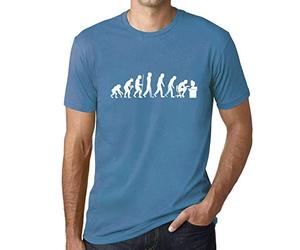 Homme Tee-Shirt Evolution De L'espèce Informatique Geek T-Shirt Graphique Éco-Responsable Vintage Cadeau Nouveauté Aqua S