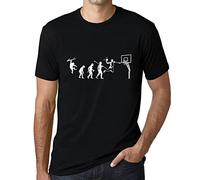 Homme Tee-Shirt Évolution du Basket T-Shirt Graphique Éco-Responsable Vintage Cadeau Nouveauté Noir Profond S