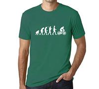 Homme Tee-Shirt Évolution du Cyclisme - Evolution of Cycling - T-Shirt Graphique Éco-Responsable Vintage Cadeau Nouveauté Emeraude XL