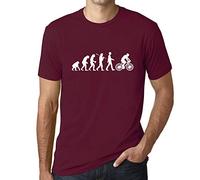 Homme Tee-Shirt Évolution du Cyclisme - Evolution of Cycling - T-Shirt Graphique Éco-Responsable Vintage Cadeau Nouveauté Bordeaux XL