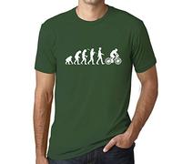 Homme Tee-Shirt Évolution du Cyclisme - Evolution of Cycling - T-Shirt Graphique Éco-Responsable Vintage Cadeau Nouveauté Vert Bouteille XXL