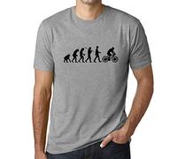 Homme Tee-Shirt Évolution du Cyclisme - Evolution of Cycling - T-Shirt Graphique Éco-Responsable Vintage Cadeau Nouveauté Gris Chiné XXL