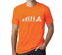 Homme Tee-Shirt Évolution du Cyclisme - Evolution of Cycling - T-Shirt Graphique Éco-Responsable Vintage Cadeau Nouveauté Orange 4XL