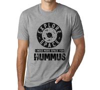 Homme Tee-Shirt Explore L'espace J'ai Besoin De Plus D'espace Pour Le Houmous - Explore Space I Need More Space For Hummus - T-Shirt Graphique Éco-Responsable Vintage Cadeau Nouveauté