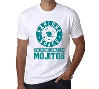 Homme Tee-Shirt Explore L'espace J'ai Besoin De Plus D'espace Pour Les Mojitos - Explore Space I Need More Space For Mojitos - T-Shirt Graphique Éco-Responsable Vintage Cadeau Nouveauté