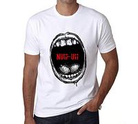Homme Tee-Shirt Expressions Buccales Nuh-Uh - Mouth Expressions Nuh-Uh - T-Shirt Graphique Éco-Responsable Vintage Cadeau Nouveauté Blanc M