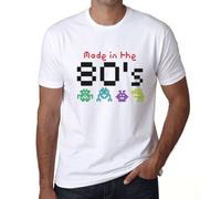 Homme Tee-Shirt Fabriqué Dans Les Années 80 - Made In 80's - 80 Ans T-Shirt Graphique Idée Cadeau 80e Anniversaire Vintage Année 1944 Nouveauté