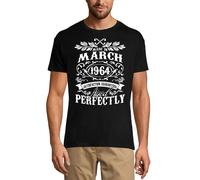 Homme Tee-Shirt Fabriqué En Mars 1964 A Parfaitement Vieilli - Made In March 1964 Aged Perfectly - 60 Ans T-Shirt Graphique Idée Cadeau 60e Anniversaire Vintage Année 1964 Nouveauté