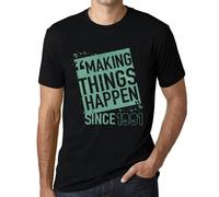 Homme Tee-Shirt Faire Bouger Les Choses Depuis 1991 - Making Things Happen Since 1991 - 33 Ans T-Shirt Graphique Idée Cadeau 33e Anniversaire Vintage Année 1991 Nouveauté