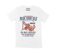 Homme Tee-Shirt Forme Physique Et Mouvement : Se Dépasser - Gym - Fitness And Motion Push Your Self - Gym - T-Shirt Graphique Éco-Responsable Vintage Cadeau Nouveauté