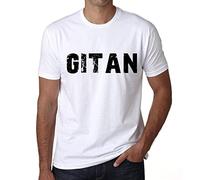 Homme Tee-Shirt Gitan T-Shirt Graphique Éco-Responsable Vintage Cadeau Nouveauté Blanc M